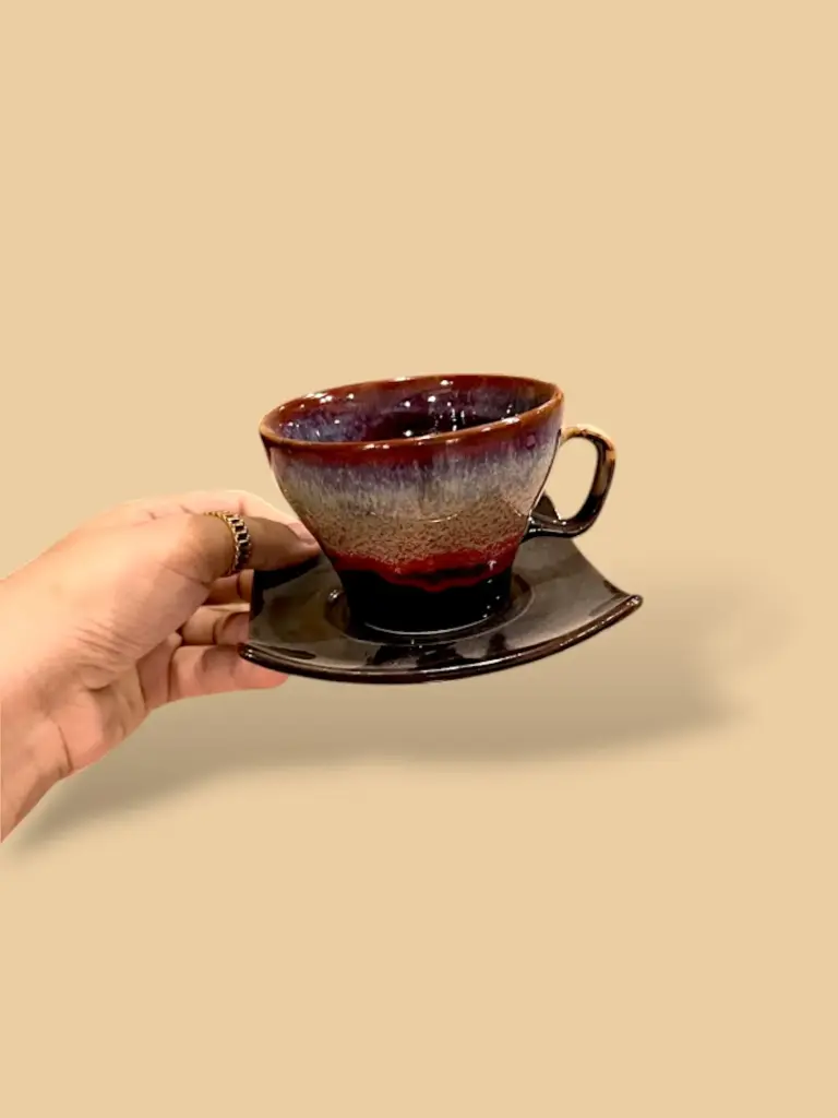 Coffee Shaded Cup-Saucer Set