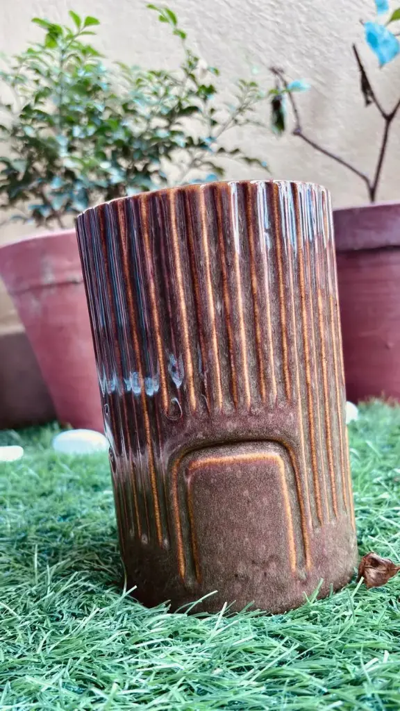 Wood pattern Ceramic Flower Vase