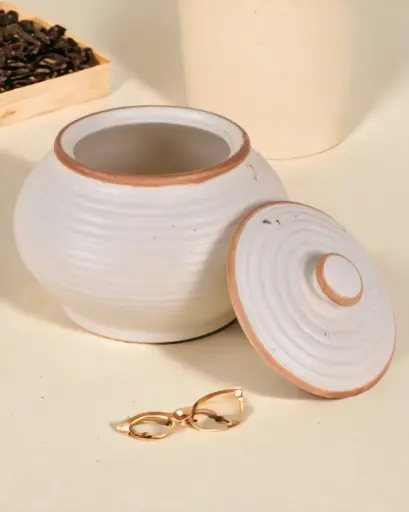 White Jar with LID