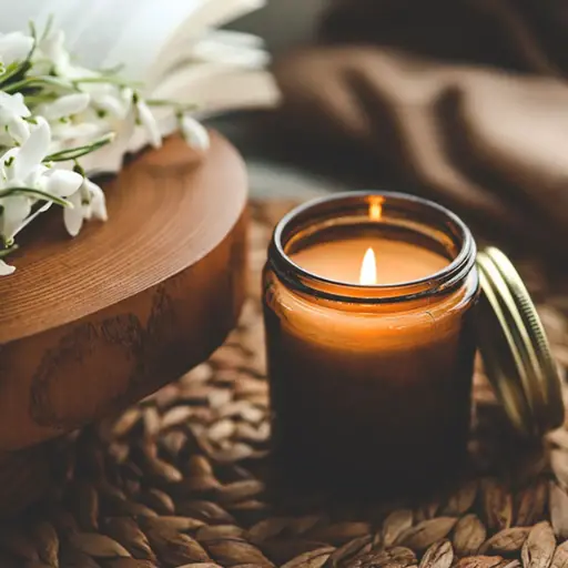 AMBER JAR LAVENDER CANDLE