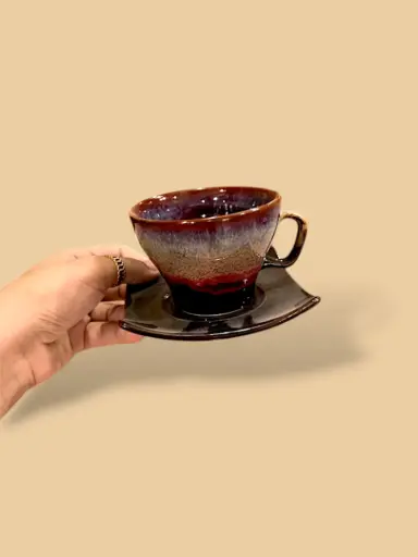 Coffee Shaded Cup-Saucer Set